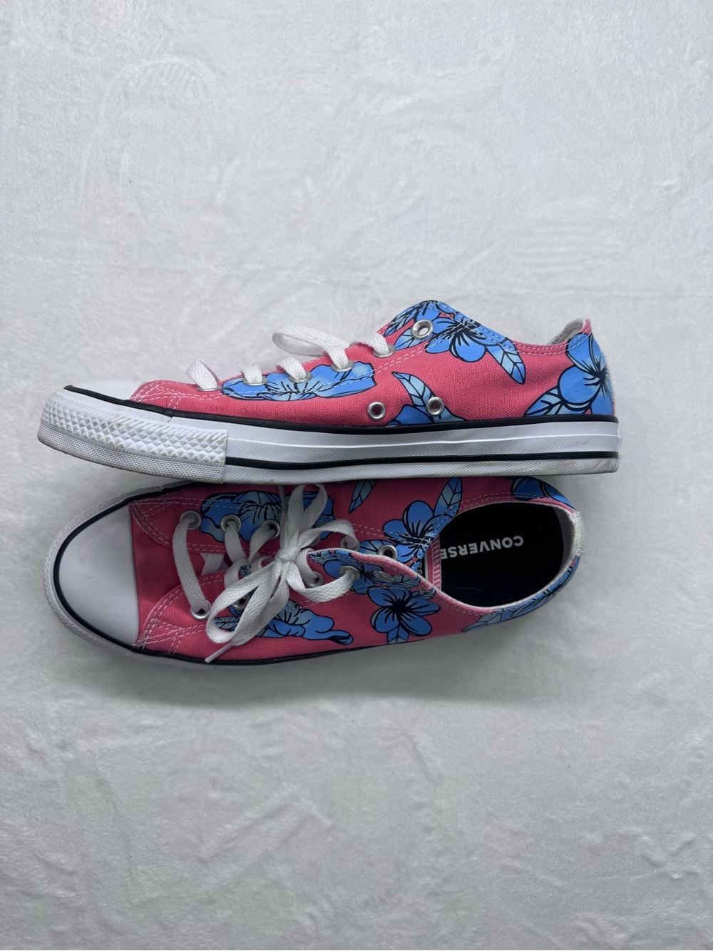 Converse Seasonal Pink Blue Floral Low Top Sneakers Men’s Size 8 - Picture 4 of 8